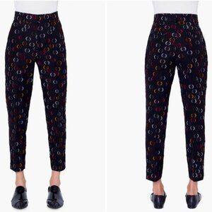 Women's AKRIS PUNTO Ferry Circle Straight-Leg Ankle-length Jacquard Pants 6